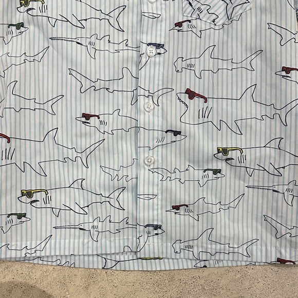 Andy & Evan Blue Shark Pattern Shirt - Picture 6 of 6